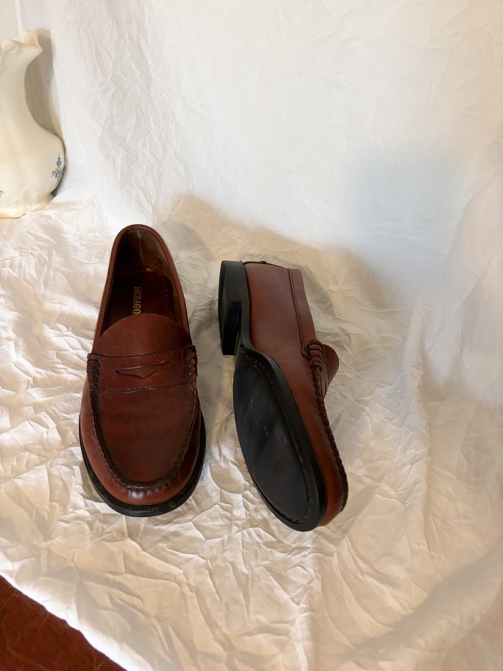 Sebago Brown Leather Penny Loafers Size 10.5